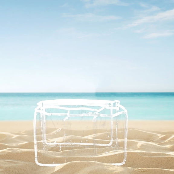 GOOHOCHY  Beach Bag For Lady Reusable Grocery Small Compartments Shopping White