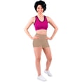 thumbnail image 4 of Short Deportivo Mujer Licra No Se Transparenta, Biker Ajustado, Cintura Elástica, Efecto Moldeador, Gym y Uso Diario, Color Beige, 4 of 5