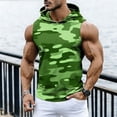 thumbnail image 2 of Men's Camo Workout Hooded Tank Tops Sleeveless Gym Training Hoodies Bodybuilding Muscle Cut Off T Shirt, 2 of 9