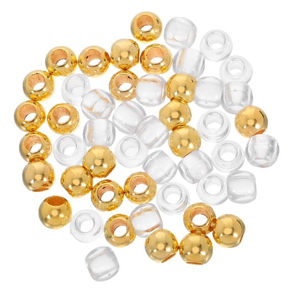 Luxshiny 50pcs Beads for Hair Braids Plastic Assorted Color for Jewelry Making Craft Projects