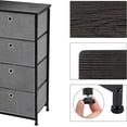 thumbnail image 5 of Kanstar 36" 4-Tier Dresser Unit, Cabinet with 4 Easy Pull Fabric Drawers,Storage Organizer with Metal Frame,Wooden Tabletop for Closet, 5 of 7