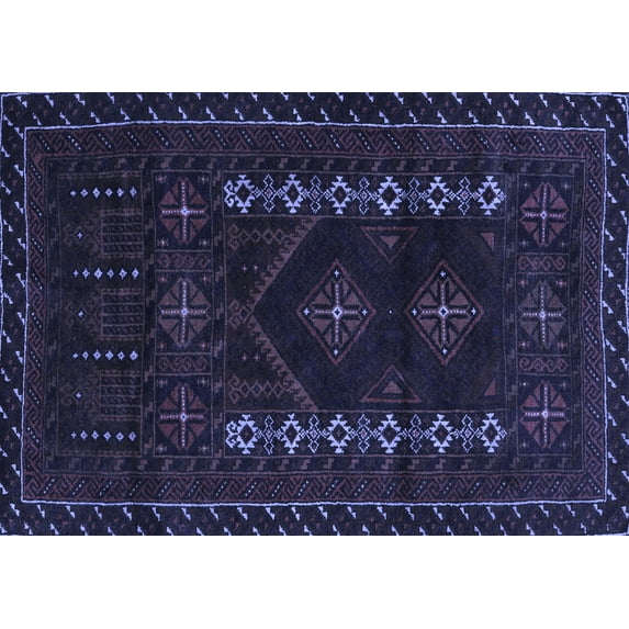 Ahgly Company Indoor Rectangle Southwestern Blue Country Area Rugs, 8' x 10'