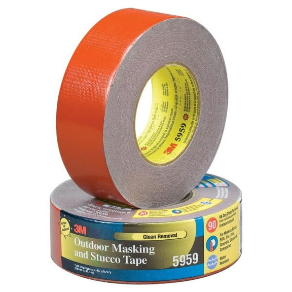 Outdoor Masking & Stucco Tape 5959, 1.88 in x 45 yd x 12 mil, Red