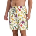 thumbnail image 2 of Kdxio Vegetable Pattern Mens Casual Shorts - Drawstring Summer Beach Sports Shorts for Men, 2 of 9