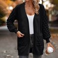 thumbnail image 6 of Lovskoo Cardigan Sweaters for Women Winter Solid Color Pockets Casual Long Sleeve Long Sweater Coat Cardigan Blouse Tops Black, 6 of 7