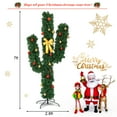 thumbnail image 2 of Gymax 7Ft Cactus Artificial Christmas Tree Pre-Lit  w/LED Lights and Ball Ornaments, 2 of 10