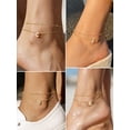 thumbnail image 5 of FindChic Initial Anklets for Women, 14K Gold Plated Layered Beaded Ankle Bracelet with Cubic Zirconia Alphabet H Adjustable Waterproof Summer Foot Jewelry for Birthday Mothers Day Gifts, 5 of 8