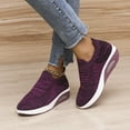 thumbnail image 2 of CHOII Clearance Women's Woven Breathable Foam Mesh Shoes Walking Wear-Resistant Air-cushion Thick Sole Anti-slip Sneacker for Ladies C omfortable Running Shoes Casual Hiking Shoes,Dark Purple/8, 2 of 4