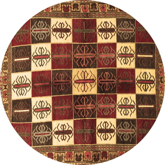 Ahgly Company Indoor Round Persian Brown Traditional Area Rugs, 3' Round