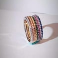 thumbnail image 3 of Multi-Tone Gold Plated CZ Engagement Wedding Band Stackable Ring Jewelry Set, 3 of 8