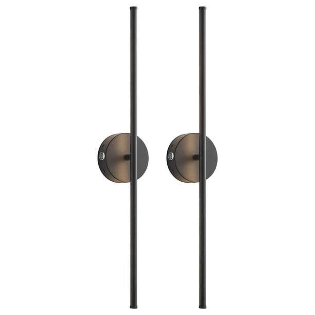 Aplique de pared LED inalámbrico de 2 piezas: tira magnética a batería con función regulable y ángulo ajustable, sin cableado.