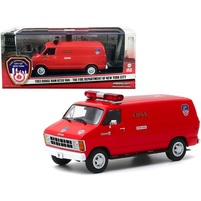 19 Dodge Ram B250 Van Red Fire Department City Of New York Fdny 1 43 Diecast Model By Greenlight Walmart Com Walmart Com