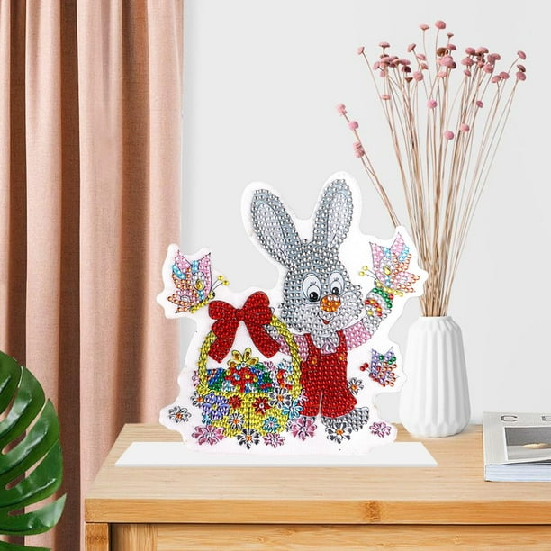 Pintura Diamante Completo BLESIY Conejo Cristal Mosaico Sanía Pascua Decoración para Hogar