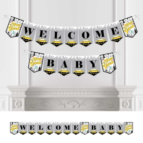 Big Dot of Happiness NYC Cityscape - New York City Birthday Party Bunting Banner - Birthday Party Decorations - Happy Birthday