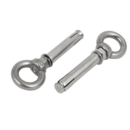 M8x80mm Expansion Screws Closed Hook Anchor Bolts 2pcs for Wall Concrete