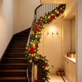 thumbnail image 6 of Bcylexb Christmas Floral Garland, 5.7 Ft Artificial Pine Needle Vines with Flower Table Decor Faux Hanging Greenery Garland for Christmas Table Stair Wall Indoor Home, 6 of 7