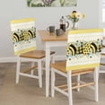thumbnail image 5 of Bee Love Chair Covers Set of 4 Vintage Country Yellow Bee Plaid Dot Love Floral Honeycomb Chair Back Covers Stretch Removable Washable Slipcovers Protector for Dining Room Kitchen Party Decor, 5 of 9