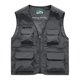 thumbnail image 1 of V Cuello Tanque, Chaqueta de Trabajo sin Mangas Sólida con Cremallera Y Bolsillos Múltiples, Abrigo de Lana de Moda para Hombres, 1 of 3