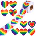 thumbnail image 1 of 500pcs Gay Pride Stickers Rainbow Heart Shaped Labels LGBT Adhesive Stickers, 1 of 11