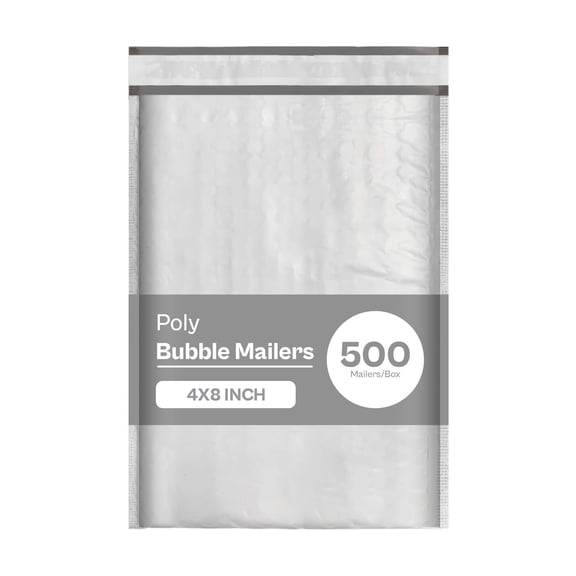 PSBM Poly Bubble Mailers #000 4" x 8" 500 Pcs Self Adhesive Lightweight and Tamperproof Ideal for Shipping Purpose