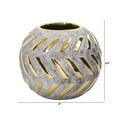 thumbnail image 2 of Nearly Natural 6" Traditional Regal Round Stone Vase with Gold Accents, 2 of 3