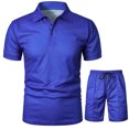 thumbnail image 4 of Fgnfyis Men's Set of 2 Piece T Shirt Sports and Leisure Set Plus Size Short Sleeved Shorts Set Men Summer Outfits Blue S, 4 of 6