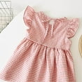 thumbnail image 2 of LLYWEY Toddler Girls Ruffle Dresses, Infant Baby Girls' Plaid Dresses, Kids Tie Back Keyhole Sleeveless Spring Summer Sleeveless Casual Sundress, Style BY-44, Pinks, 18-24 Months, 2 of 3