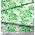 thumbnail image 3 of Soimoi Green Rayon Fabric Shell & Starfish Ocean Print Fabric by the Yard 56 Inch Wide, 3 of 3