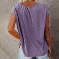 thumbnail image 4 of Pompotops Mode Femme Décontracté Col en V Blouse Unie Sans Manches T-Shirt Hauts d'Été, 4 of 6
