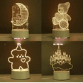 thumbnail image 1 of Lámpara de escritorio LED enchufable con control remoto táctil colorido, luz nocturna 3D Temu, regalos creativos, 1 of 1