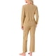 thumbnail image 3 of Conjuntos de pijama para mujer, botón, manga larga, cuello en V, ropa de estar en casa, pantalones con cintura elástica, 2 piezas con bolsillos, L amarillo, 3 of 6