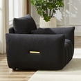 thumbnail image 4 of 35.2" Teddy Fabric Sofa, Modern Lounge Chair for Apartment, Office, Living Room and Bedroom (Black), 4 of 11