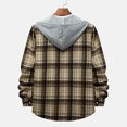 thumbnail image 5 of TAIAOJING Men's Plaid Shacket Shirt Jacket Autumn And Winter Casual Shirt Plaid Print Hooded Collar Long Sleeve Blouse Shirt, 5 of 9