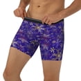 thumbnail image 3 of Rateoe blue purple Snowflake Print Men’s Underwear Boxer Briefs Soft Comfortable Underwear Boxer Briefs, Long Leg Briefs,Anti-chafing Boxer Briefs, 3 of 7