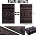 thumbnail image 2 of Outdoor Rug Waterproof 8x10 ft, Reversible Outdoor Plastic Straw Rug, Boho Patio Rug, Indoor Outdoor Carpet, RV Mat Outside for Patio, Camp, Picnic, Balcony, Deck, Backyard,Black & Brown, 2 of 12