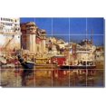 thumbnail image 1 of Ceramic Tile Mural-Edwin Weeks Waterfront Painting 157. 25.5" w x 17" h using (24) 4.25 x 4.25 ceramic tiles, 1 of 3
