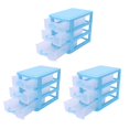 thumbnail image 1 of 3X Mini Caja de Almacenamiento de Plástico Tipo Cajón TranslúCido (Azul 3, 1 of 5