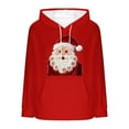 thumbnail image 6 of Atogsazn Womens Christmas Hoodies Santa Flannel Fleece Long Sleeve Hooded Sweatshirt Pullover Winter Fuzzy Clothes Tops 02-Red S Fashion, 6 of 7
