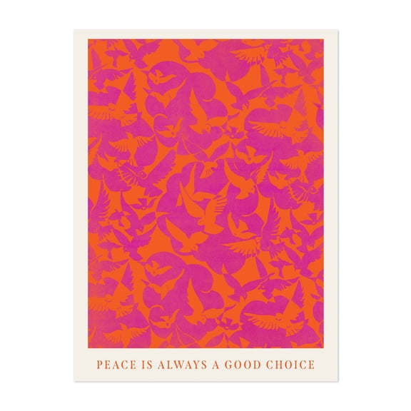 Peace is always a good Chance - Mixed Media Bird Quote Pattern Inspirational Modern Art Typography Motivational Unframed Wall Art Print 5 x 7 inches