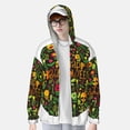 thumbnail image 3 of Picia Happy Halloween Floral Women's Men's UPF 50+ Sun Protection Hoodie Shirt Long Sleeve SPF Fishing Outdoor UV Hiking Lightweight Shirts-Large, 3 of 9