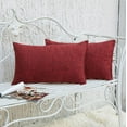 thumbnail image 5 of Wekity RTVY-48102 - Fundas de almohada decorativas de lino rústico burdeos de 30 x 50 cm (2 unidades), 5 of 5