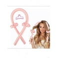 thumbnail image 1 of Diadema con rizador sin calor para cabello largo, rizador grande rosa sin calor para ondas suaves durante la noche., 1 of 5
