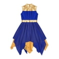 thumbnail image 4 of Sxiwei Kids Girls Asymmetrical Praise Dance Dress Tunic Lyrical Liturgical Worship Celebration Royal Blue 8, 4 of 7