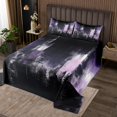 thumbnail image 2 of Purple Gradient Quilt Set Twin Size Purple Ombre Bedspread Modern Abstract Art Bed Set Graffiti Watercolor Artwork Coverlet Set All Season Bedding, 2 of 5