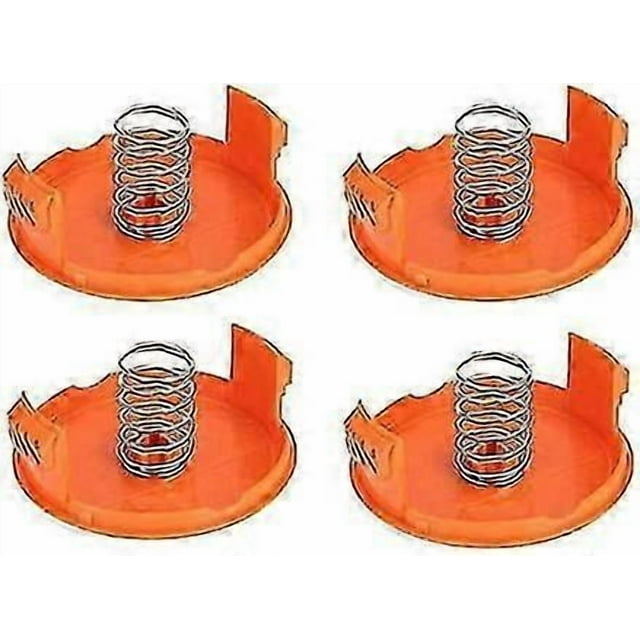 (4 Spool Covers + 4 Springs) Replacement Spool Cap For Compatible With Black Decker Gh900 Lst201 Gh600 Nst2018 Cst2000, Weed Eater Wacker Cap Cover