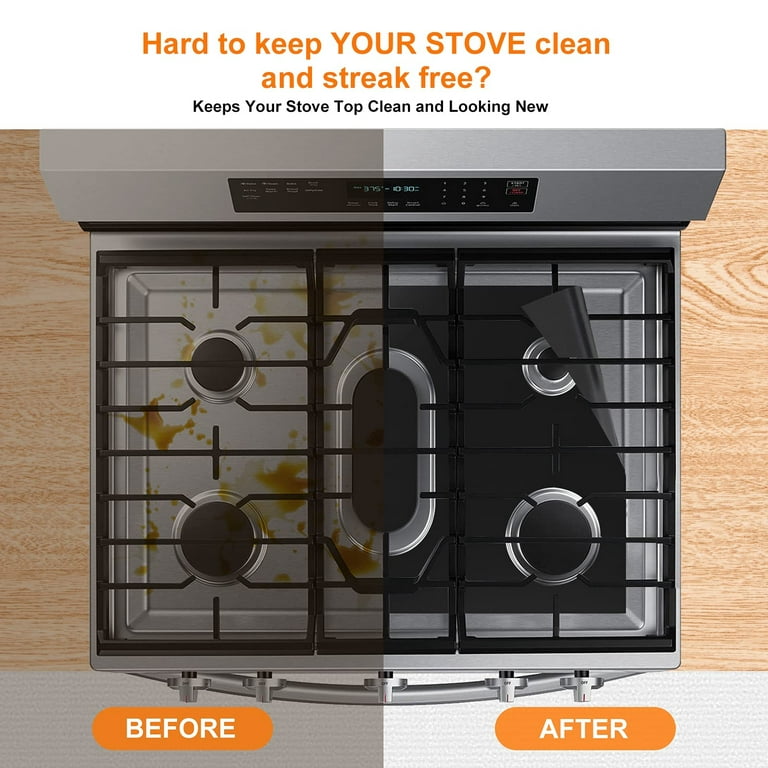 Stove Cover - Reusable Stove Covers For Gas Stove Top For Samsung Gas Range  With 2Pcs Stove Gap Covers - Non-Stick Washable Gas Stove Liners