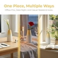 thumbnail image 7 of REGALWOVEN Modern White Ceramic Vase Slim Ribbed Bud Vase for Flowers, Minimalist Decorative Small Vase for Shelf, Vanity Lemon yellow 2.4"L x 2.4"W x 5"H, 7 of 7