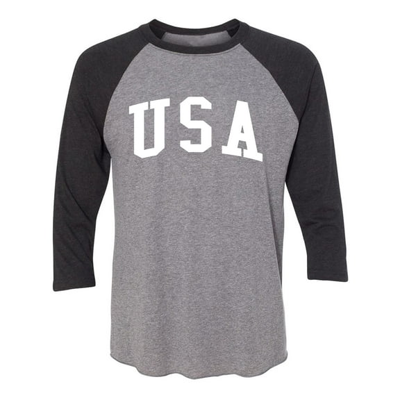 USA Unisex 3/4 Sleeve Baseball Raglan Tee