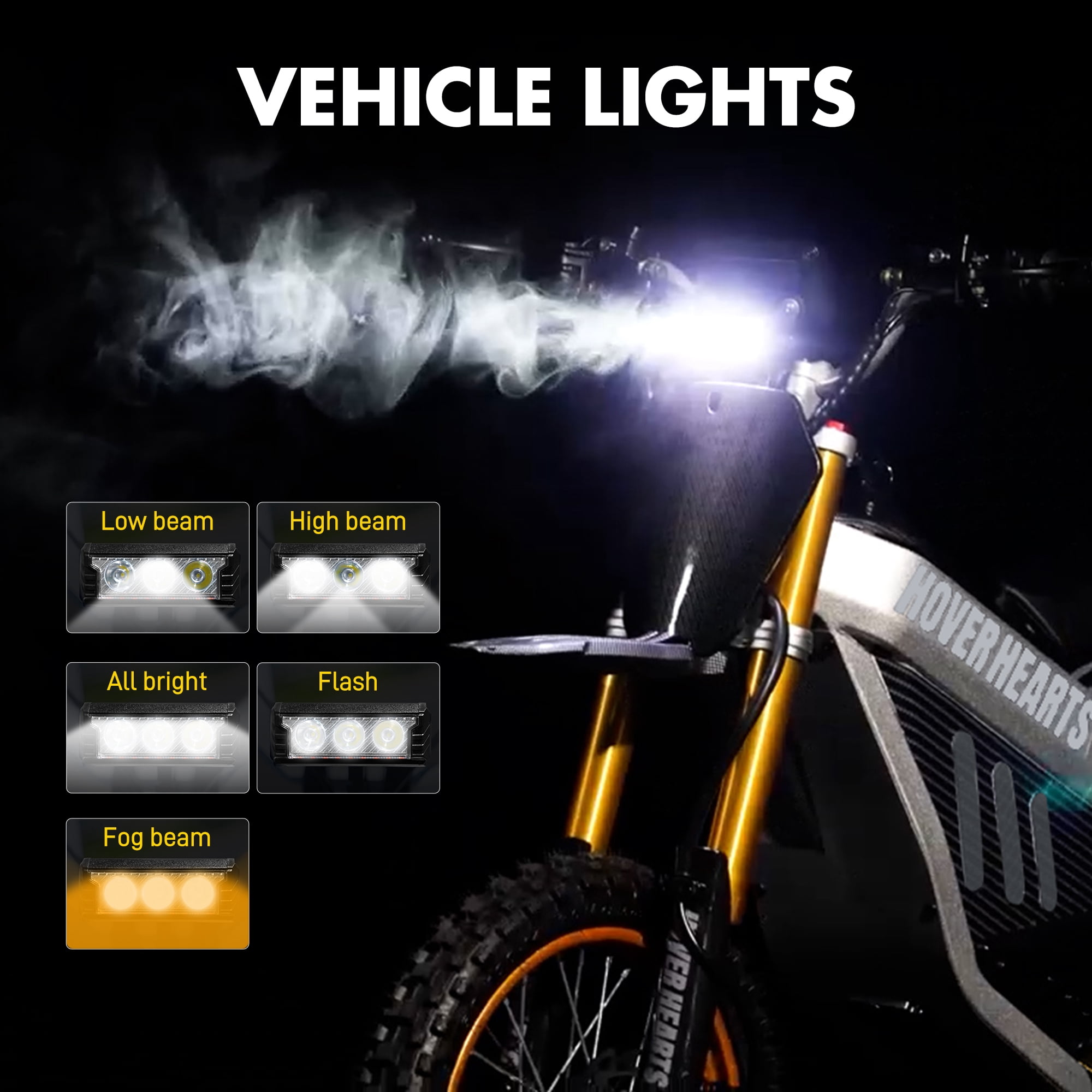 HOVERHEART 48V 3000W(Peak Power)Electric Dirt Bike for Adults - 42Mph Max Speed,Off-Road Motorcycle with Safe LFP Battery and Dual Hydraulic Disc Brakes