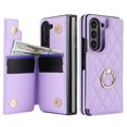 thumbnail image 7 of Decase for Samsung Galaxy Z Fold 5 Wallet Case with Credit Card Holder Slot Kickstand,with 360°Rotation Ring Holder,Rugged Shockproof Flip PU Leather Durable Phone  Protective Case,Purple, 7 of 7